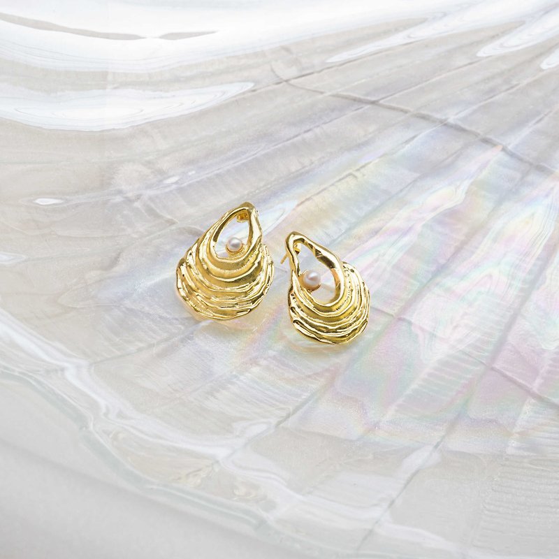 Sand wave earrings - Earrings & Clip-ons - Copper & Brass 