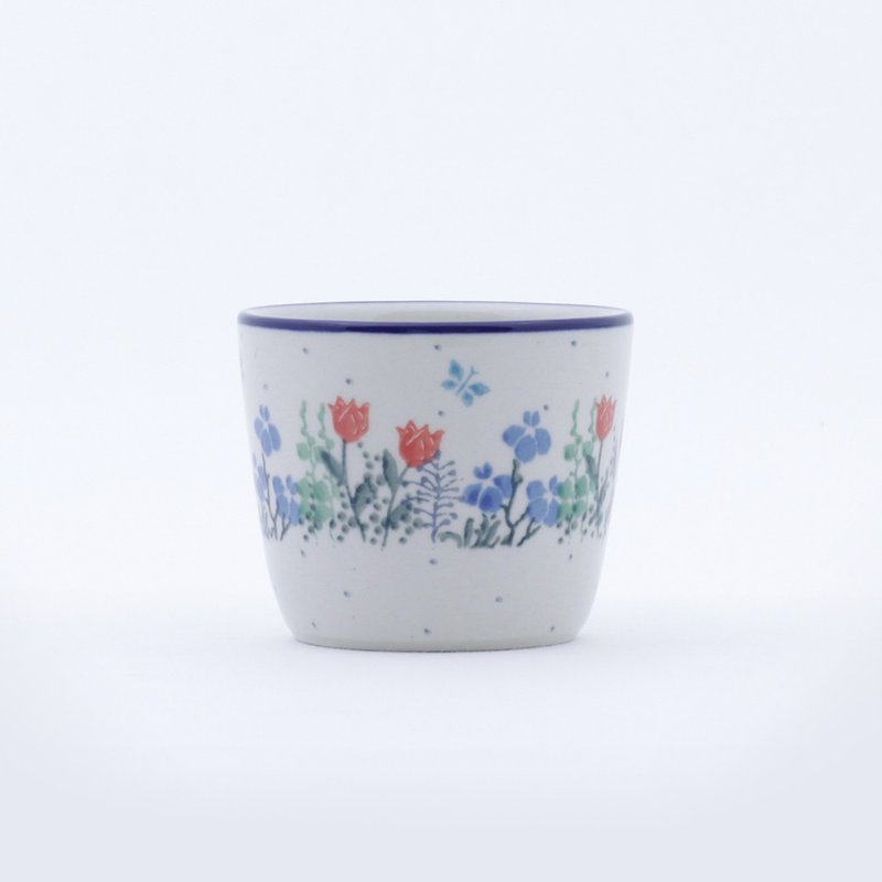 波蘭陶 禮盒包裝  馬克杯 豬口杯-150ml-高6.5cm-可愛搖曳的小花 - 咖啡杯/馬克杯 - 陶 多色