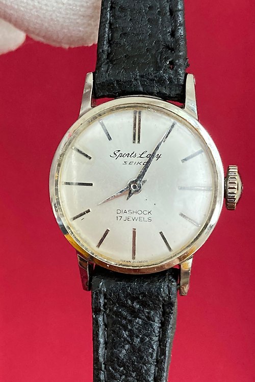 SEIKO SPORTS LADY DIASHOCK 17JEWELS manual winding mechanical watch antique  watch