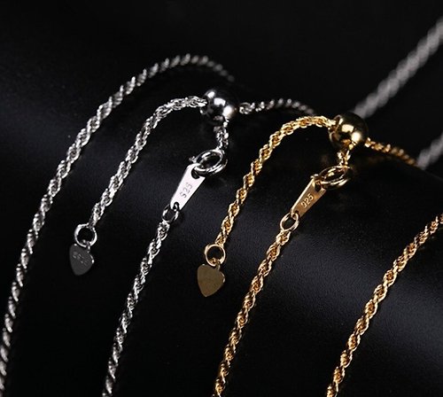 garyjewelry Twists Chains Necklaces for Men Women Unisex Necklaces 100% Real 925 Silver Mens