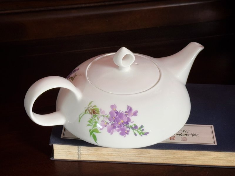 鴻運壺 紫藤.鳶尾花 - 茶壺/茶杯/茶具 - 瓷 