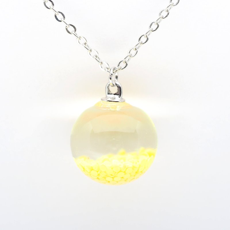 「OMYWAY」Handmade  Water Necklace - Glass Globe Necklace 1.4cm - สร้อยติดคอ - แก้ว ขาว