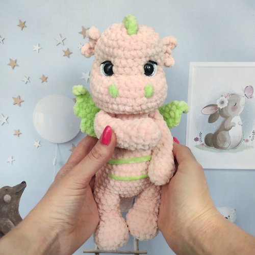 Knittedtoysworld Dragon toy for kids, Plush dragon, Christmas gift for a child