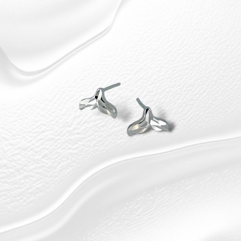 925 Sterling Silver | Faceted Whale Tail_Earrings - Earrings & Clip-ons - Precious Metals 