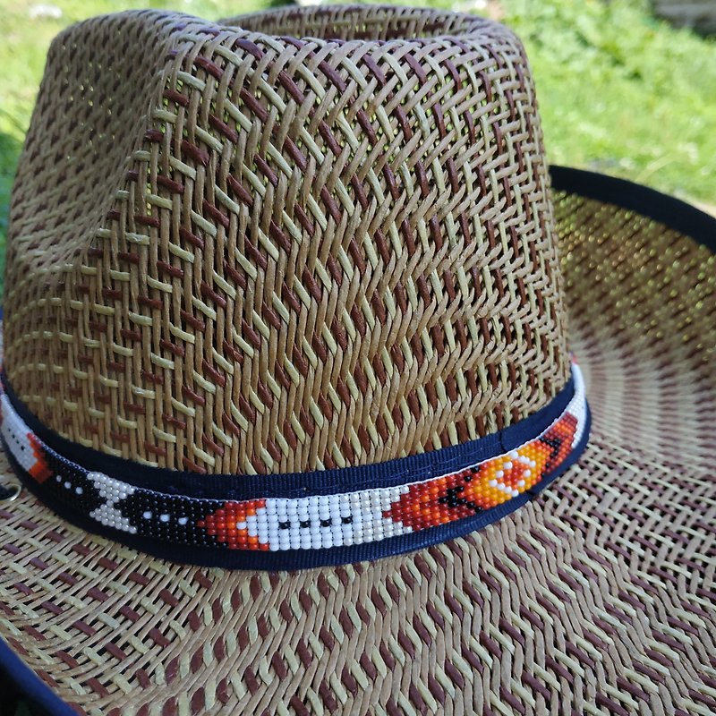 Hat bands for western hats Beaded ribbon for a hat Hat band Hat bands for men Ha - 帽子 - 玻璃 多色