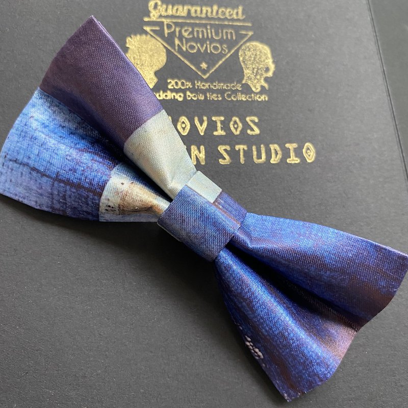 Style 0182  Denim Print Bowtie - Groom Gift & Wedding Bowtie - Chokers - Other Materials Blue