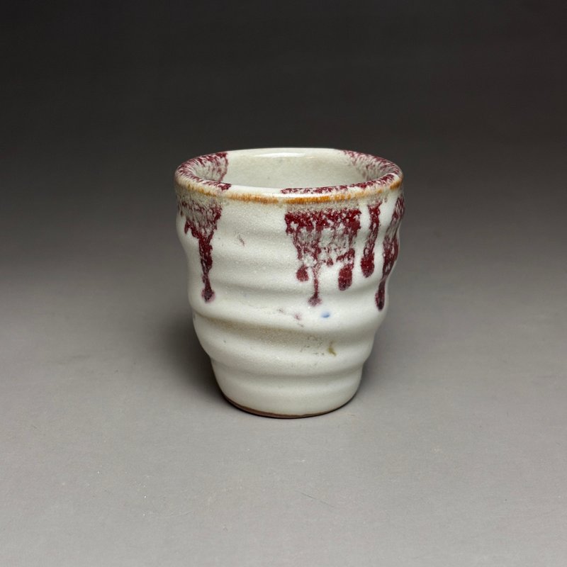 志野釉變飄雲茶杯 手工茶杯 45ml - 茶壺/茶杯/茶具 - 陶 多色