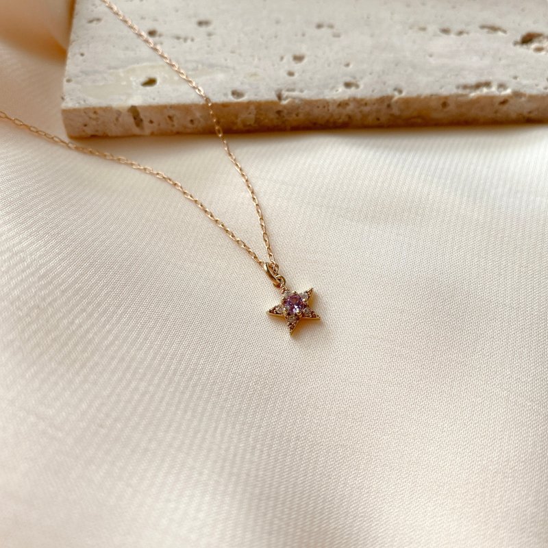 The stars -zircon brass necklace - สร้อยคอทรง Collar - ทองแดงทองเหลือง สีทอง