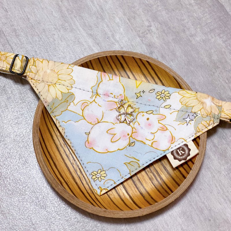 貓咪三角巾 圍巾 項圈 貓咪 狗狗 寵物項圈 S size - 寵物衣服 - 棉．麻 黃色