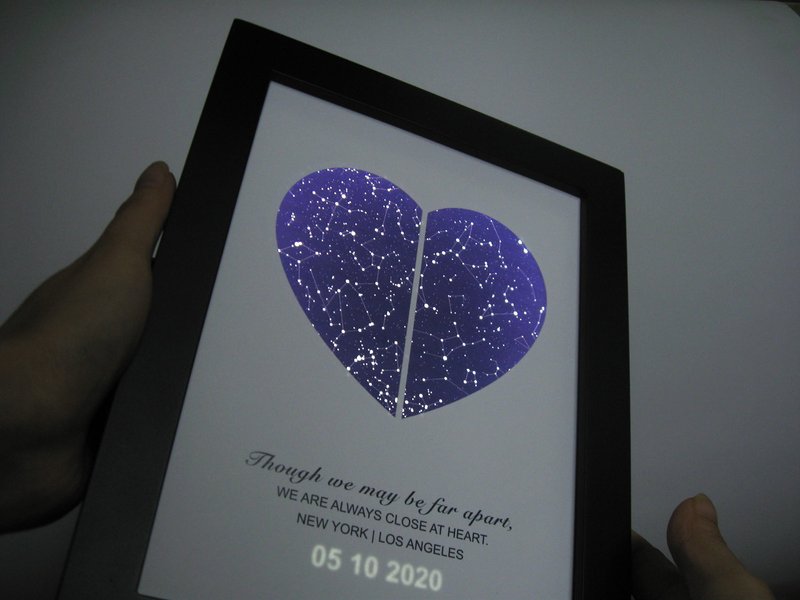 定製星空小夜燈 可定時和調光陪伴媽媽入眠床頭燈 生日母親節禮物 - 海報/掛畫/掛布 - 紙 藍色