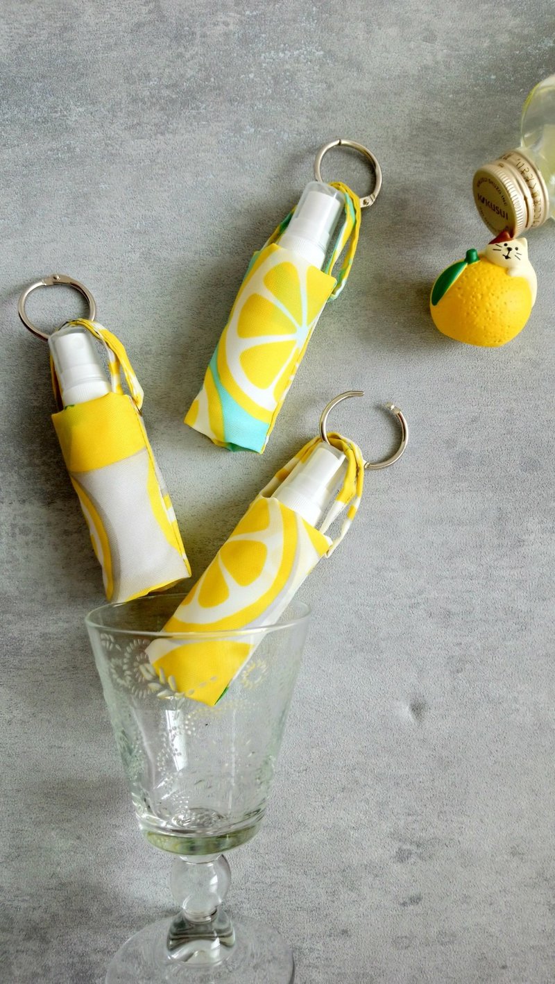 [BAC/alcohol spray bottle carry bag] lemon grapefruit gray waterproof nylon cloth adjustable length can be hung! - กล่องเก็บของ - วัสดุกันนำ้ สีเหลือง