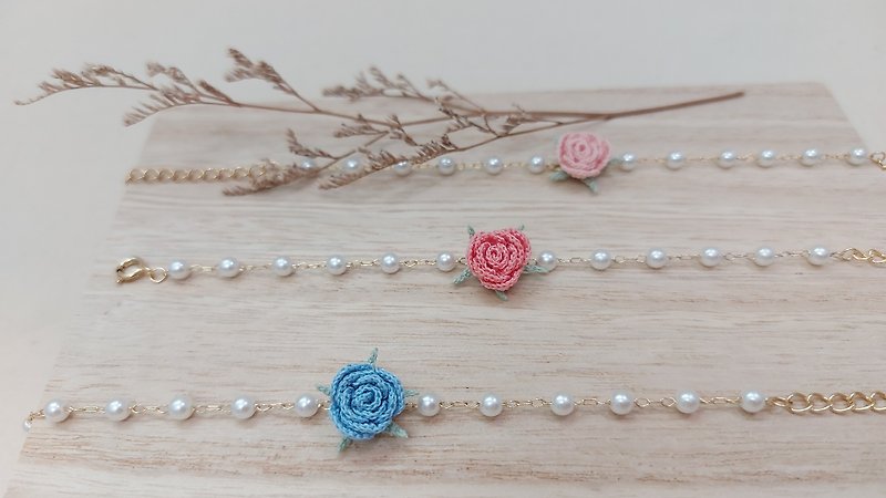 【Rose Series】Lace Crochet Jewelry Bracelet - สร้อยข้อมือ - ผ้าฝ้าย/ผ้าลินิน 