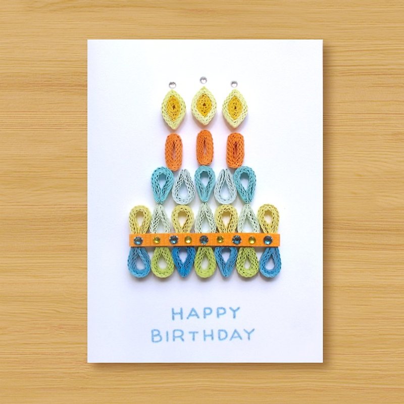 Handmade Roll Paper Card _ Fairy Cake B... Birthday Card - การ์ด/โปสการ์ด - กระดาษ สีน้ำเงิน