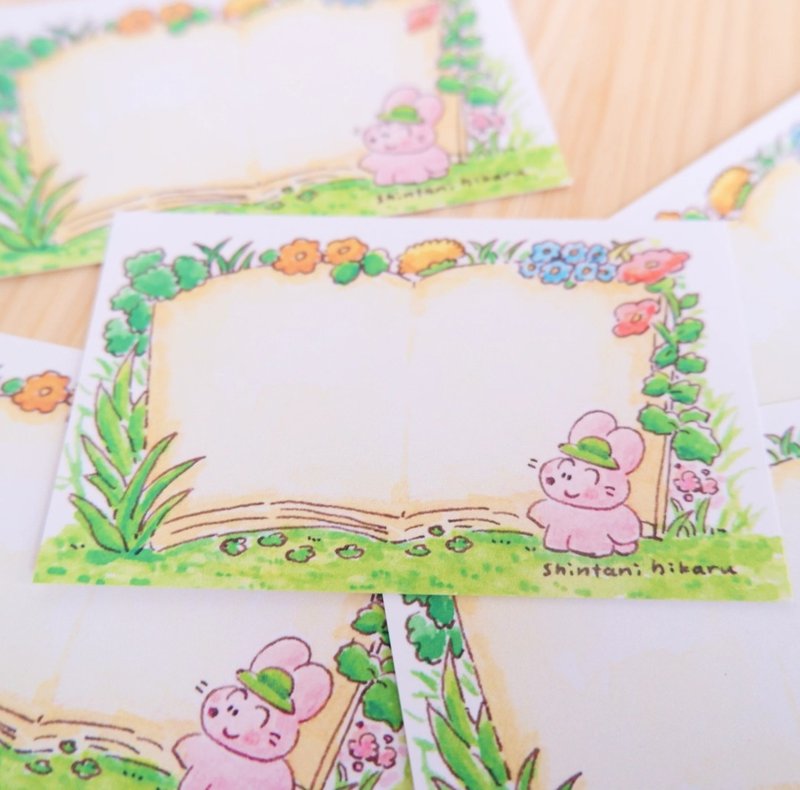 森のうさぎ メッセージカード【5枚入り】 - 卡片/明信片 - 紙 