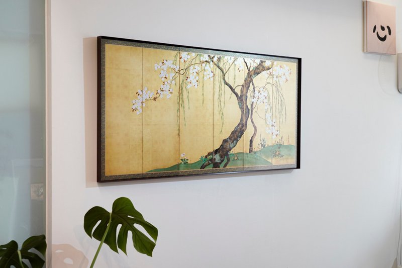 [Japanese Rinpai/Art Hanging Painting] Sakai Hoichi | Sakura maple screen - Posters - Paper 