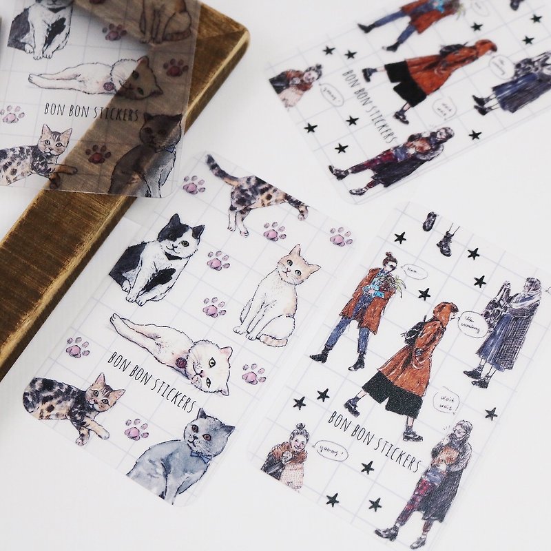 Packing card for paper tape - cats&snap(6 into) - Washi Tape - Plastic 