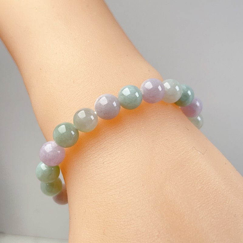 Colorful Jade Candy Bead Bracelet | Natural Burmese Jade Grade A Jadeite | Gift - สร้อยข้อมือ - หยก หลากหลายสี
