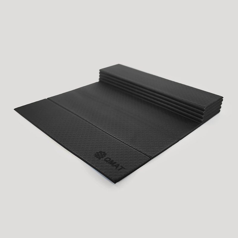 QMAT 6mm Folding Yoga Mat-Black Gray Taiwan made double-sided anti-slip - Yoga Mats - Eco-Friendly Materials 