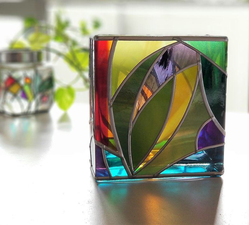 Order　 Glass Vase Rectangle  Ryukyu Yanbaru Green - ตกแต่งต้นไม้ - แก้ว สีเขียว