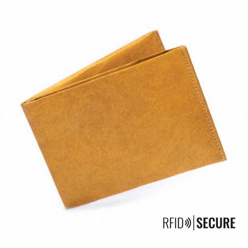 德國 Paprcuts.de RFID防盜零錢短夾(芥末黃) - 長短皮夾/錢包 - 紙 橘色