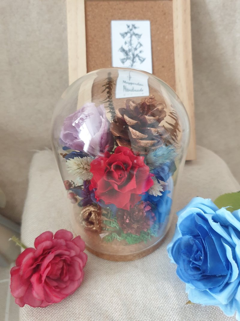 Mystery Mysterious Blue Everlasting Flower Glass Flower Cup Flower Gift - Dried Flowers & Bouquets - Plants & Flowers Multicolor