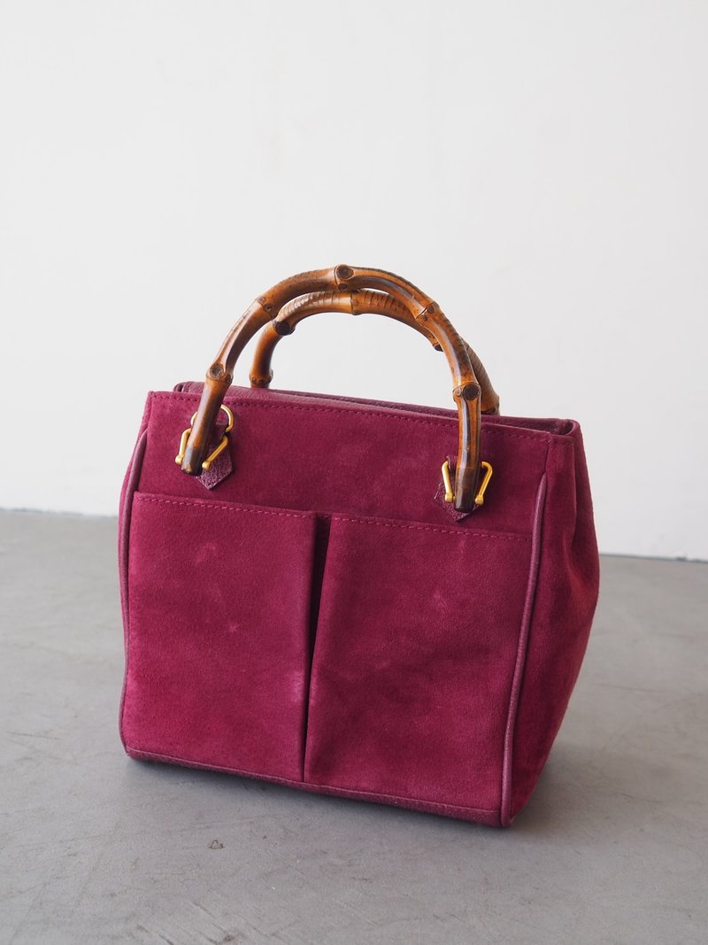 GUCCI グッチ バンブー 2WAY ハンドバッグ ショルダーバッグ ピンク スエード ヴィンテージ - 手提包/手提袋 - 真皮 紫色