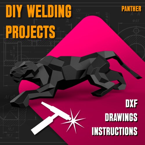 DIY Welding Projects Welding Project Plans Drawings Panther (DXF, PDF)