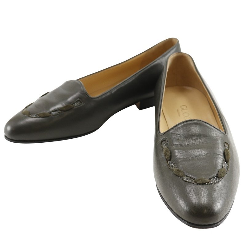 【日本直送】グッチ GUCCI ローファー パンプス レザー 茶 レディース【中古】 - 高跟鞋/跟鞋 - 真皮 咖啡色