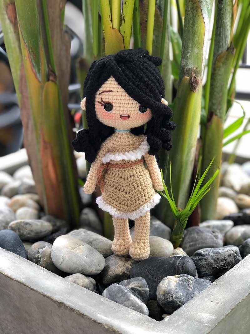 crochet doll , pocahontus , princess doll, amigurumi - Stuffed Dolls & Figurines - Other Materials Multicolor