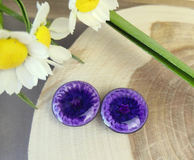 パープル 3D アイチップ 14mm、カスタムブライス用ドールアイ