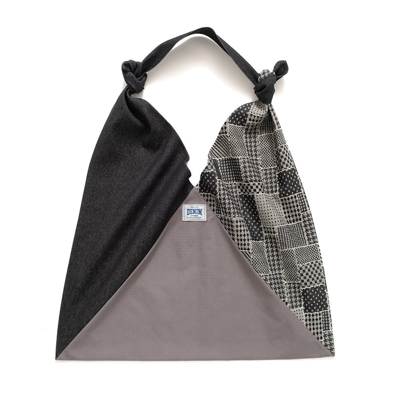 【ad-lib】Black Denim Azuma Bag (YB449) - Messenger Bags & Sling Bags - Cotton & Hemp Black