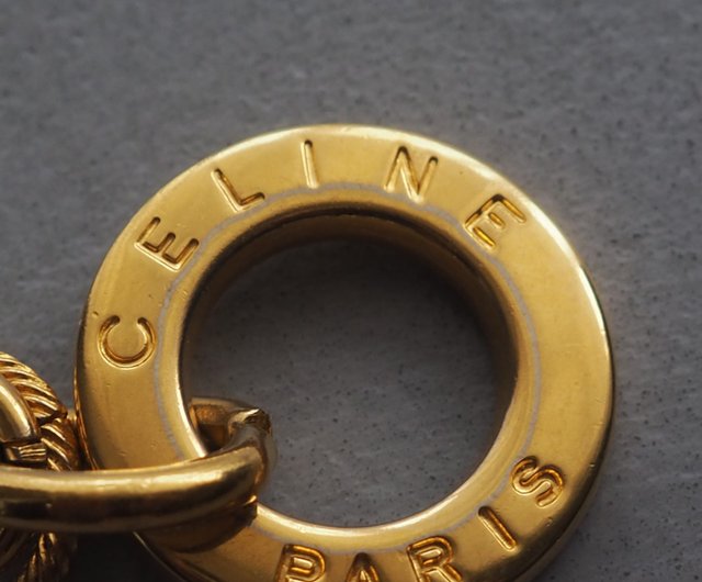 CELINE　セリーヌ　ヴィンテージ　サークル　ネックレス　ゴールド金　オールド CELINE セリーヌ ネックレス ゴールド ロゴ サークル vintage