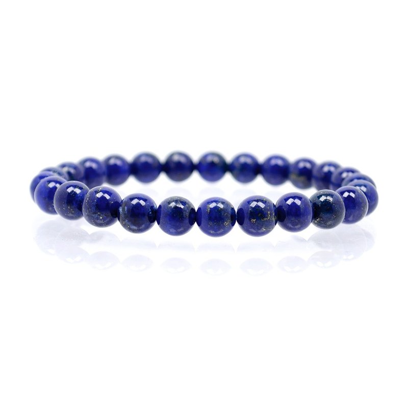 Natural Lapis Lazuli 7mm Bracelet Japanese Elastic String - Bracelets - Semi-Precious Stones Multicolor