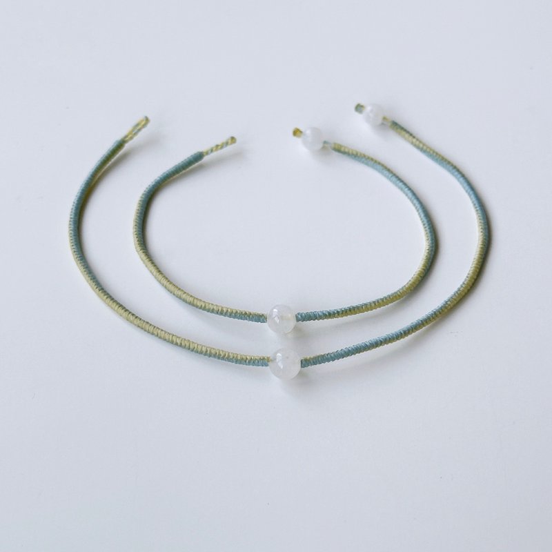 Moonstone pink blue+pink yellow extremely fine/lover’s Stone - Bracelets - Other Materials Yellow