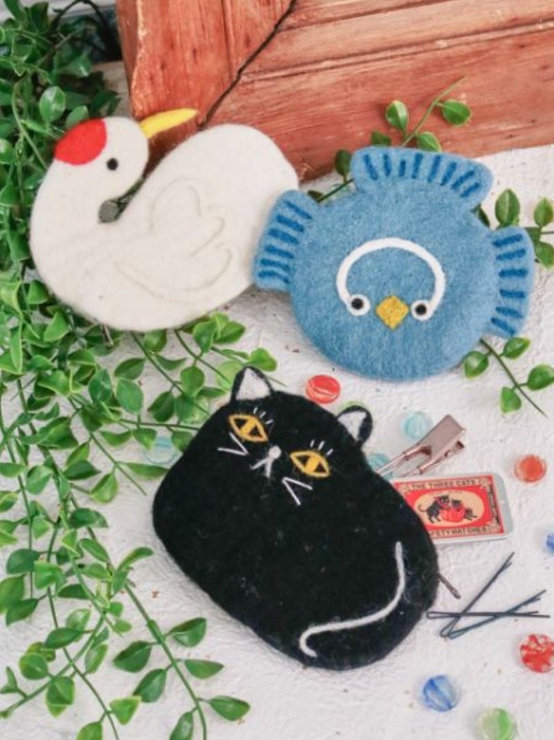 [Popular Pre-Order] Margin Wool Felt Animal Coin Purse (two models) - Coin Purses - Other Man-Made Fibers 