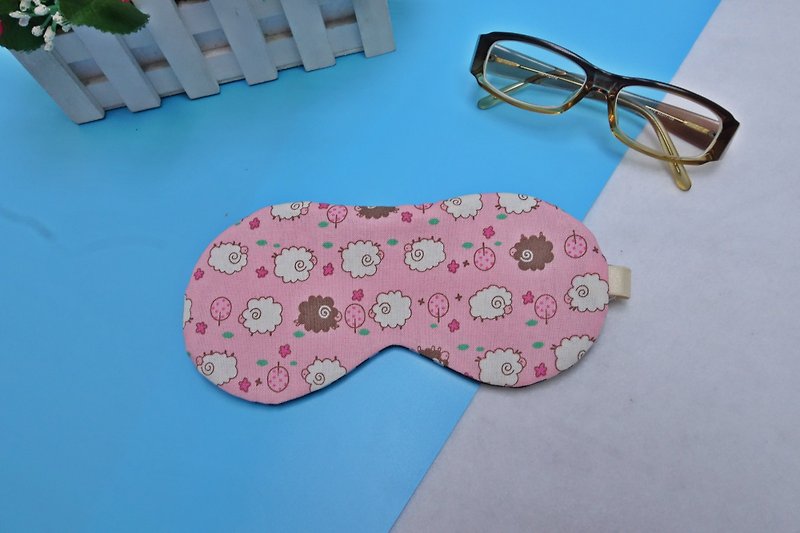 Pink cotton sheep adjustable sleep eye mask with beam storage bag sleep mask*SK* - ผ้าปิดตา - ผ้าฝ้าย/ผ้าลินิน สึชมพู