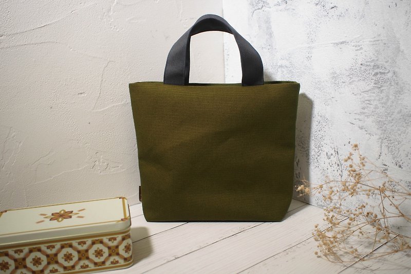 Pastoral Series Tote Bag/Tote Bag/Handmade Canvas Bag/Olive Green/Out of Print Item Pre-order - กระเป๋าถือ - ผ้าฝ้าย/ผ้าลินิน สีเขียว