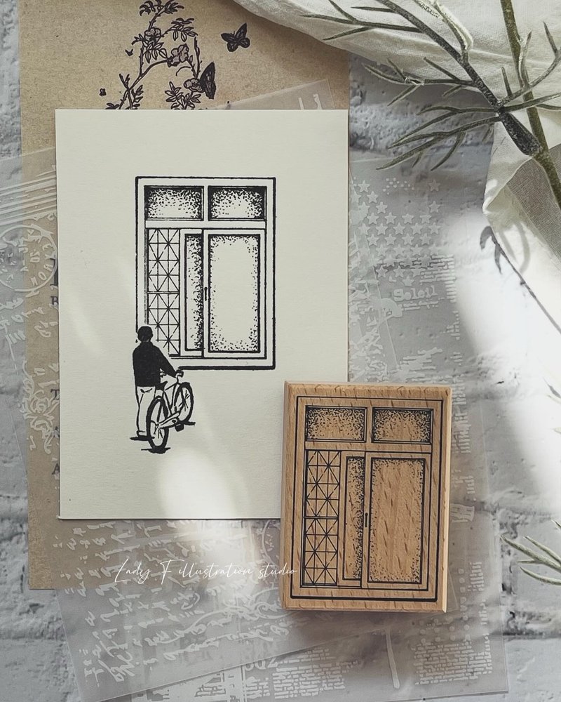 Window Story 4 Stamp - ตราปั๊ม/สแตมป์/หมึก - ไม้ สีนำ้ตาล