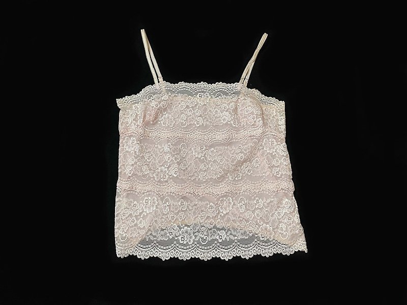REGETHER Vintage modified lace translucent vest-18 - Women's Vests - Cotton & Hemp Pink