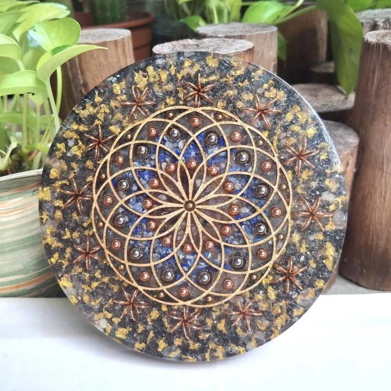 Torus 能量平衡雙面奧剛能量盤 - 擺飾/家飾品 - 水晶 黑色