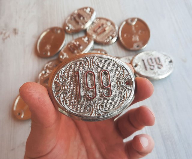 アルミニウム ドア ナンバー プレート 199 - 楕円形アドレス ナンバー