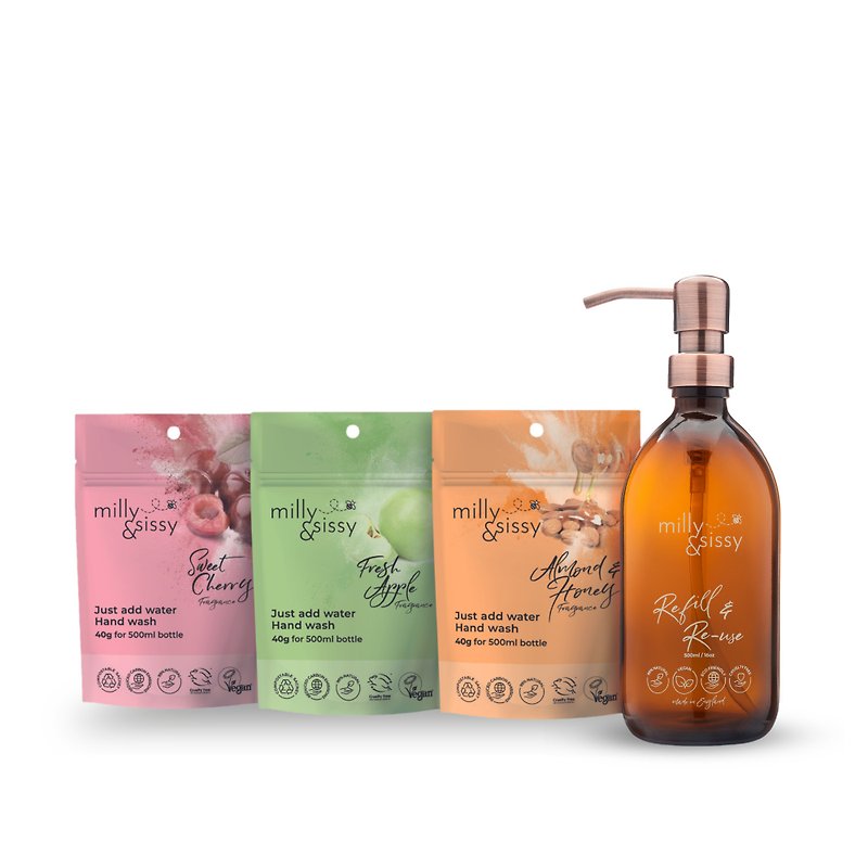 milly&sissy moisturizing hand wash set [new packaging] limited offer - Hand Soaps & Sanitzers - Other Materials Pink