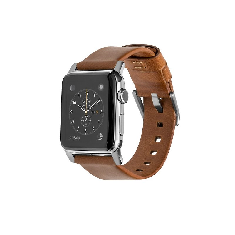 美國NOMADxHORWEEN Apple Watch專用皮革錶帶-摩登銀856504004811 - 錶帶 - 真皮 咖啡色
