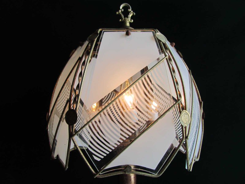 【Old Time OLD-TIME】Early second-hand Taiwan-made large glass table lamp*Only sent to the post office* - Lighting - Other Materials Multicolor