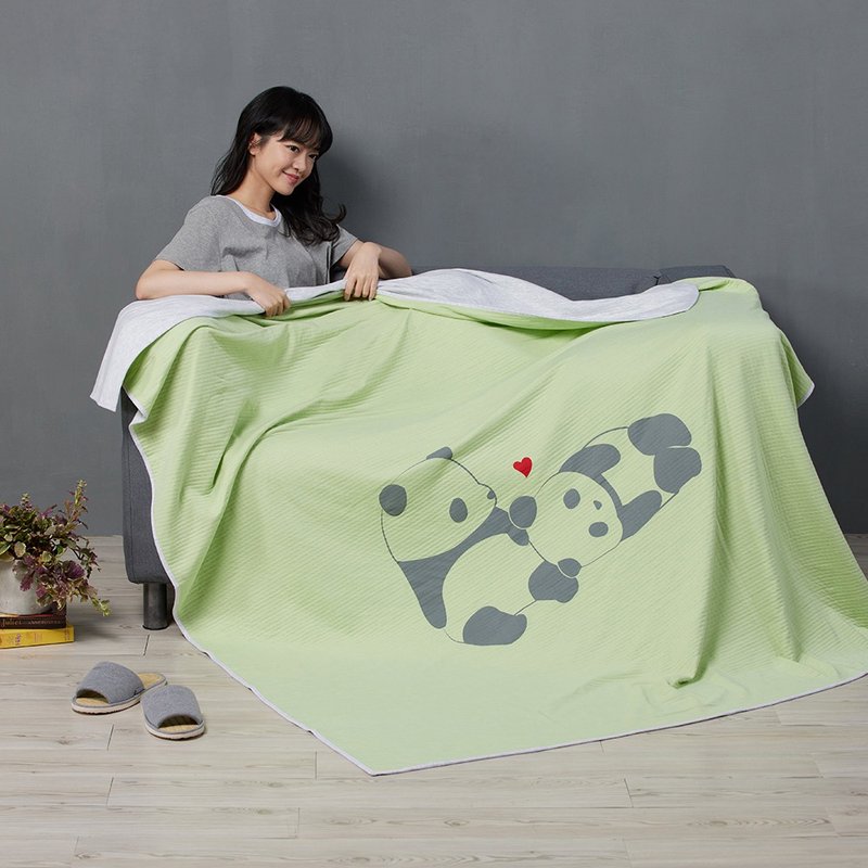 Lazy Panda Accompanying Tulle Quilt 4x5 Feet - Sprout Green - Blankets & Throws - Cotton & Hemp Green