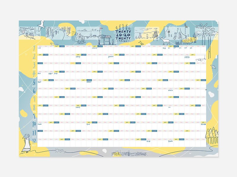 A big calendar in 2020 / scenery outside the window - Calendars - Paper Blue