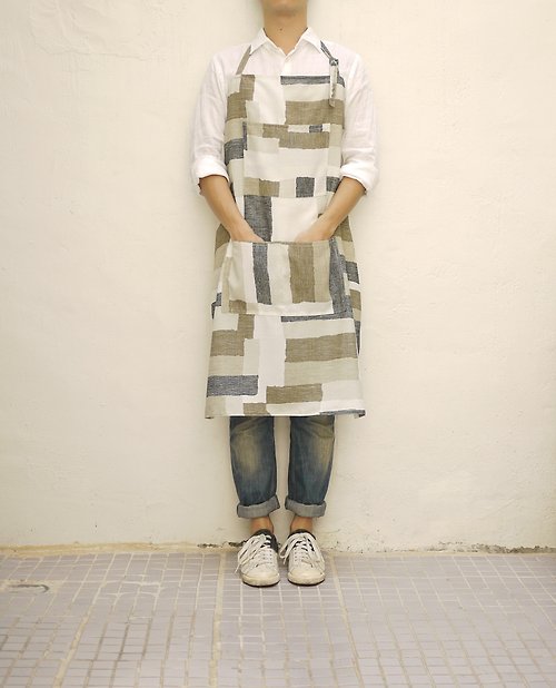 生活商社 Lippi abstract print linen apron 中性抽象印刷亞麻圍裙