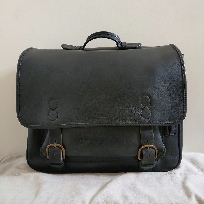 Leather bag_B055 - Briefcases & Doctor Bags - Genuine Leather Black