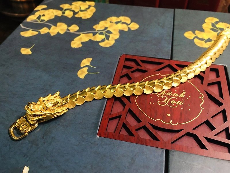 [Yama Gold Jewelry] Premium Domineering-Dragon-Gold Bracelet:: Pure Gold 9999 - Bracelets - 24K Gold 