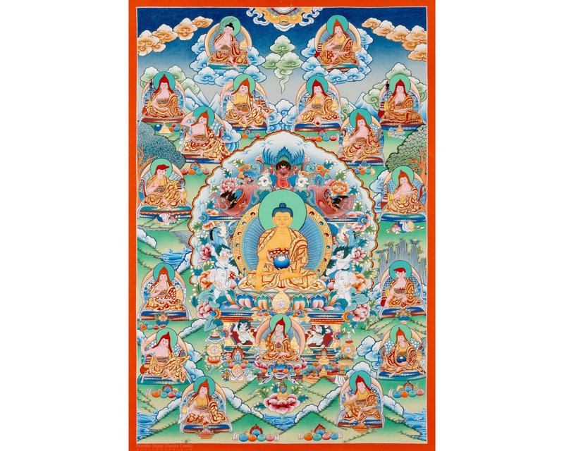 西藏手繪十六羅漢畫 - 壁貼/牆壁裝飾 - 其他材質 多色